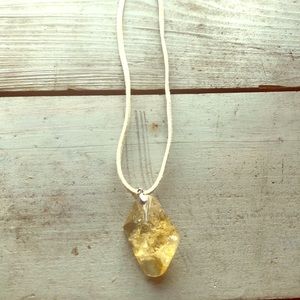 Sterling silver, citrine boho necklace